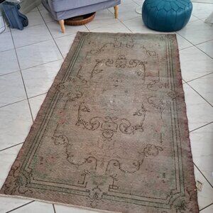 Vintage Turkish Oushak Rug